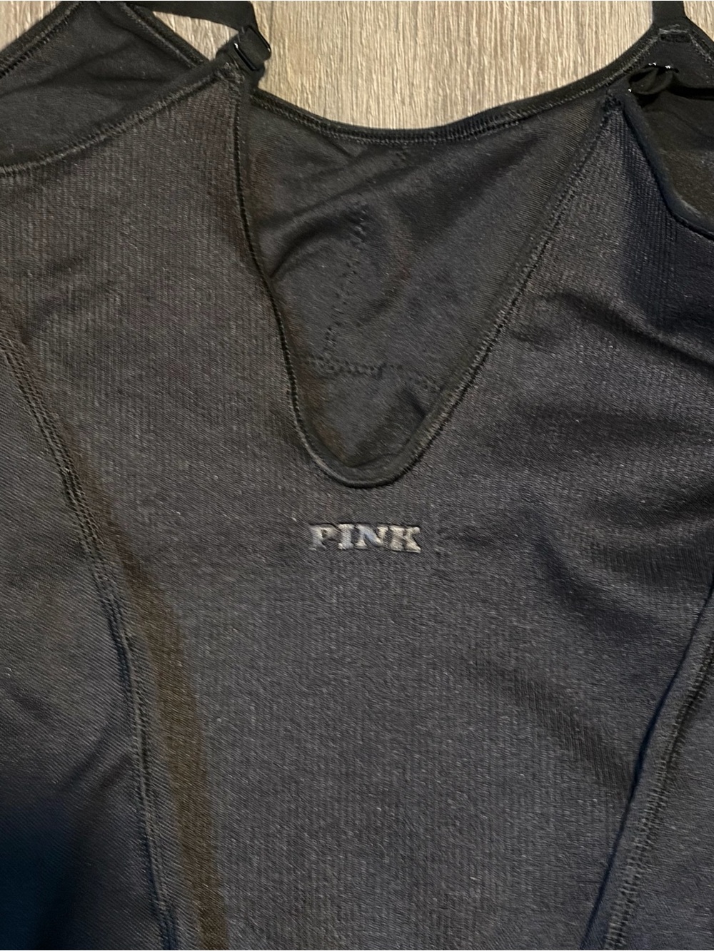 PINK Victoria's Secret Black Sculpting Tank Bodysuit